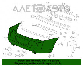 Bara spate goală Chrysler 300 11-14, pentru modelele pre-restilizare, cu senzori de parcare.