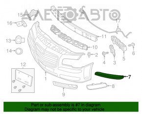 Moldura bara fata stanga Chrysler 300 12-14 pre-restilizare