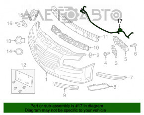 Instalarea cablajului pentru bara de protecție față cu senzori de parcare pentru Chrysler 300 11-14 pre-restilizare