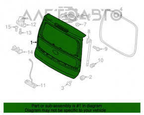 Дверь багажника голая Kia Soul 14-19