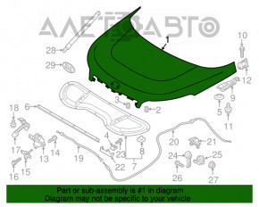 Капот голый Kia Soul 14-19 коричневый ANB, тычка