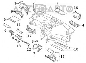 Capacul genunchiului șoferului Subaru Forester 19- SK negru