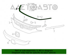 Уплотнитель капота Honda Civic X FC 16-21 новый OEM оригинал