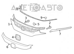 Уплотнитель капота Honda Civic X FC 16-21 новый OEM оригинал