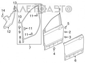 Дверь голая передняя левая Honda CRV 17-22