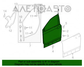 Дверь в сборе передняя правая Honda CRV 17-22 графит NH797M, тычки