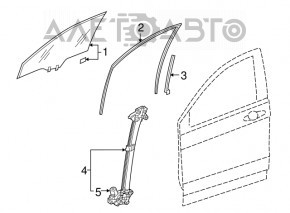 Geam electric cu motor, dreapta față, Honda CRV 17-22