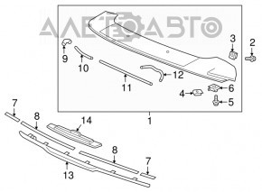 Spoilerul portbagajului Honda CRV 17-22 este structurat