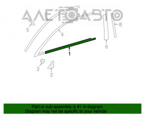 Moldură ușă-sticlă față centrală stânga pentru Lexus ES300h ES350 13-18 crom nou original