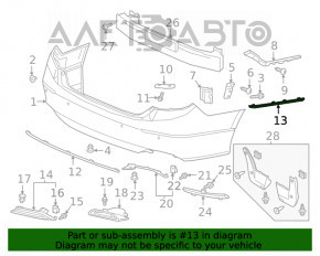 Молдинг заднего бампера левый Honda Accord 18-22 хром OEM