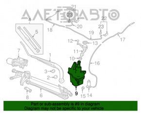 Rezervorul de spălare a parbrizului pentru Honda Accord 18-22 fără gât, nou, original OEM