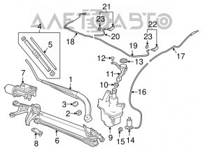 Rezervorul de spălare a parbrizului pentru Honda Accord 18-22 fără gât, nou, original OEM