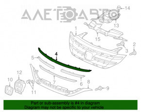 Молдинг верхний решетки радиатора grill Honda CRV 12-14 дорест