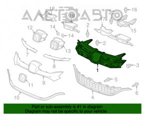 Основание решетки радиатора grill Honda CRV 15-16 рест новый OEM оригинал