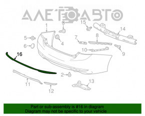 Молдинг заднего бампера Honda Accord 16-17 рест хром