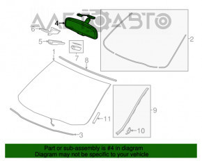 Oglindă interioară cu auto-întunecare pentru Acura MDX 14-15