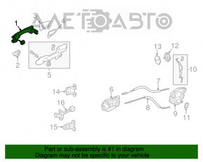 Ручка двери внешняя задняя левая Acura MDX 14-20 keyless хром