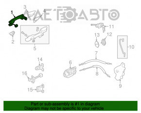 Manerul ușii exterioare față stânga Acura MDX 14-20 keyless crom