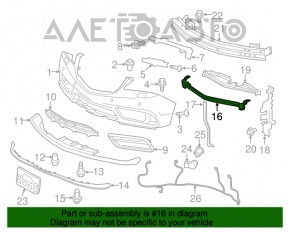 Suportul central metalic pentru bara de protecție față Acura MDX 14-16 aftermarket