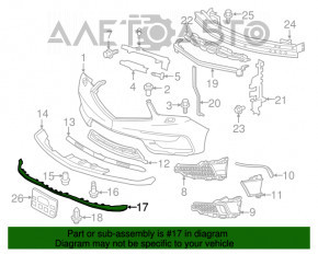 Накладка губы переднего бампера Acura MDX 14-20