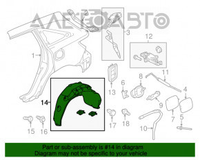 Подкрылок задний правый Acura MDX 14-16 дорест