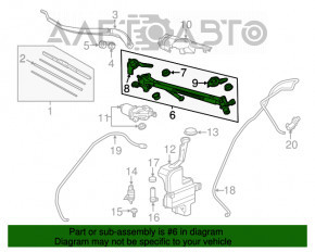 Trapezul de curățare a parbrizului cu motor pentru Acura MDX 14-20.