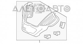 Capacul panoului de control cu conducte de aer pentru Acura MDX 14-20 bej