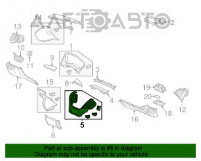 Capacul panoului de control cu conducte de aer pentru Acura MDX 14-20 bej