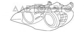 Far stânga față goală BMW X5 E70 11-13 restilizată adaptiv.