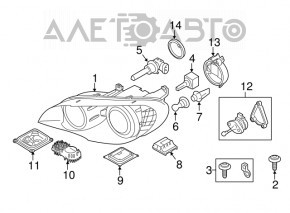 Far stânga față goală BMW X5 E70 11-13 restilizată, adaptivă pentru polizare