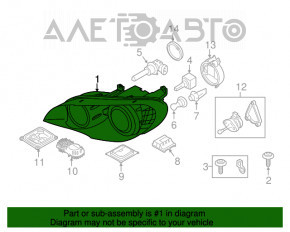 Фара передняя правая в сборе BMW X5 E70 11-13 рест, ксенон, адаптив, под полировку