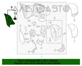 Заглушка наружнего зеркала с пищалкой передняя правая Honda CRV 12-16