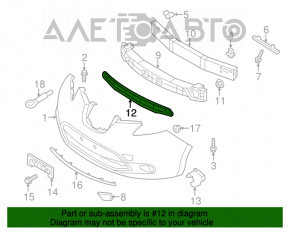 Grila inferioară a bara de protecție față Nissan Leaf 13-17, nouă, originală OEM