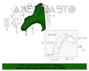 Aripa dreapta fata Kia Sorento 16-20 alb SWP