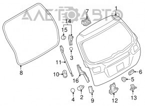 Capac usa portbagaj stanga Subaru Outback 15-19