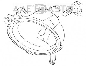 Farul de ceață stânga pentru BMW 3 F30 12-18, nou, neoriginal.