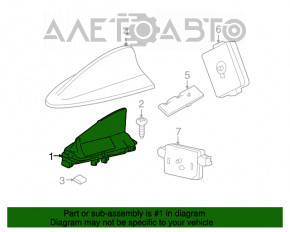 Antena aripă asamblată BMW 3 F30 12-15 zgârieturi pe capac, lipsă cip