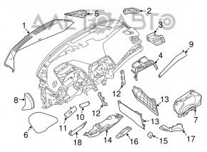 Накладка колени водителя Nissan Maxima A36 16- черн