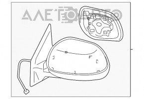 Oglindă laterală dreapta Mitsubishi Outlander Sport ASX 10-19, 4 pini, roșu