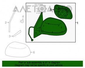 Oglindă laterală dreapta Mitsubishi Outlander Sport ASX 10-19, 4 pini, roșu