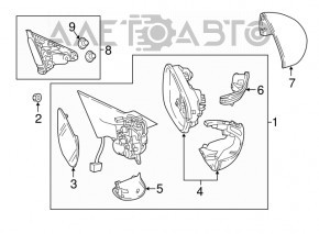 Крышка зеркала внутренняя правая Honda Accord 18-22 с пищалкой
