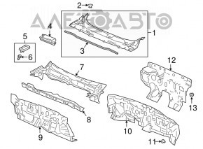 Уплотнитель решетки дворников Honda Accord 18-22