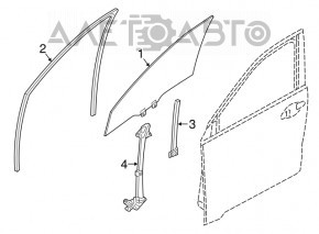 Направляющая стекла двери передней левой Honda HR-V 16-22