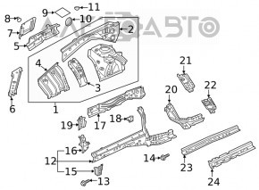 Protecția arcului motorului lateral dreapta Infiniti QX50 19-