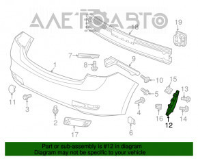 Suportul pentru bara spate stânga Acura ILX 13-18