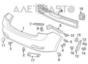 Suportul pentru bara spate dreapta Acura ILX 13-18