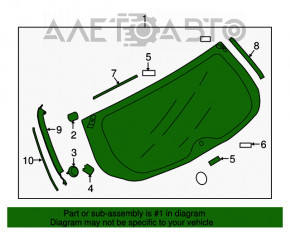 Стекло заднее двери багажника Subaru Outback 15-19