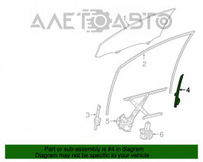 Направляющая стекла двери передней правой Toyota Camry v70 18-24 зад