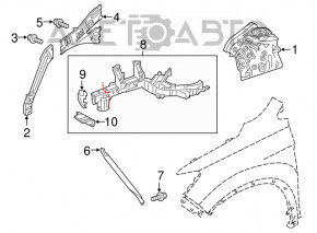 Suport radiator stânga Acura MDX 14-20