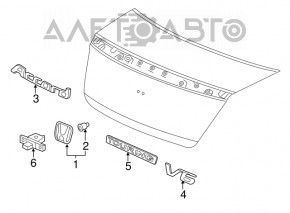 Эмблема V6 крышки багажника Honda Accord 13-17